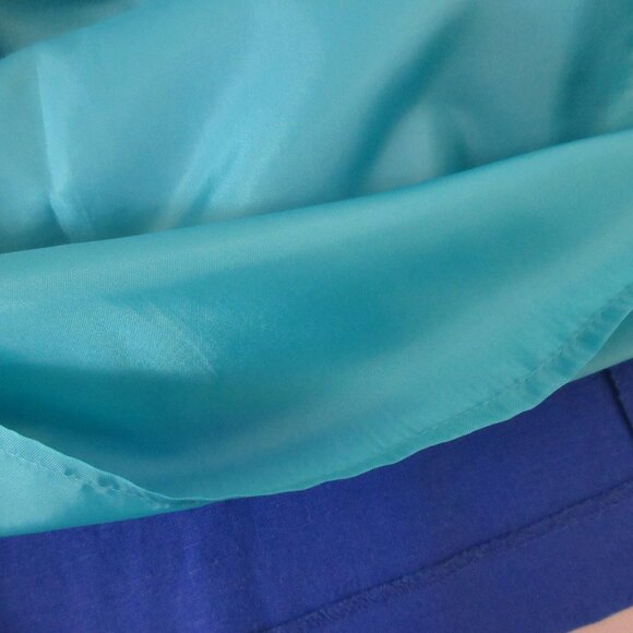 Positive Attitude Women’s 2-Piece Suit Jacket Skirt Size 26 Blues Linen Blend - Picture 14 of 14